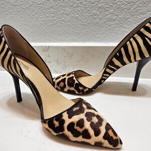 MICHAEL Micheal Kors | Leopard Zebra Pony hair Stiletto Heels | Sz 7